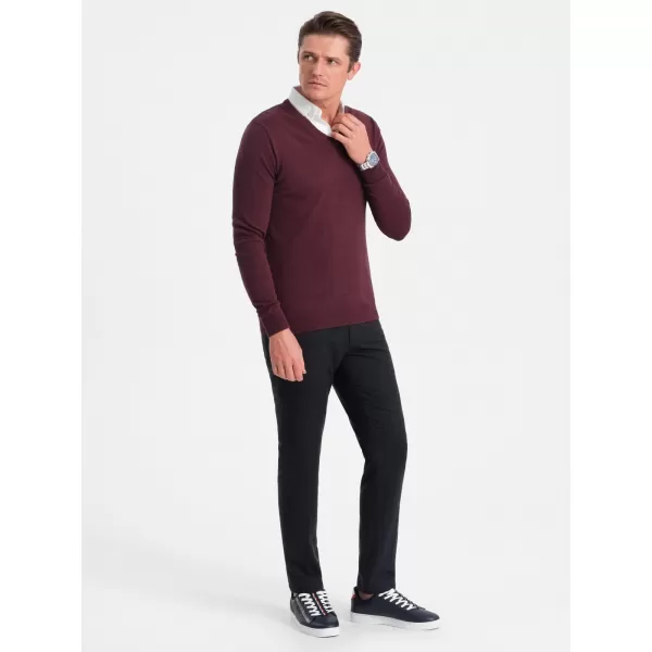  Pánský svetr OMBRE OM-SWSW-0102 MAROON 