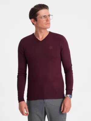 Pánský svetr OMBRE OM-SWBS-0107 MAROON