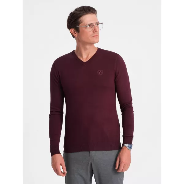  Pánský svetr OMBRE OM-SWBS-0107 MAROON 