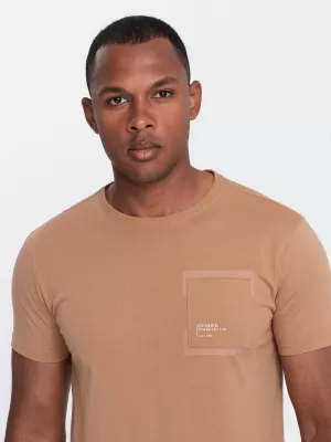 Pánské triko OMBRE OM-TSPT-0154 LIGHT BROWN
