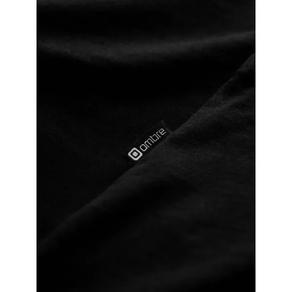  Pánské triko OMBRE OM-LSBL-0106 BLACK 