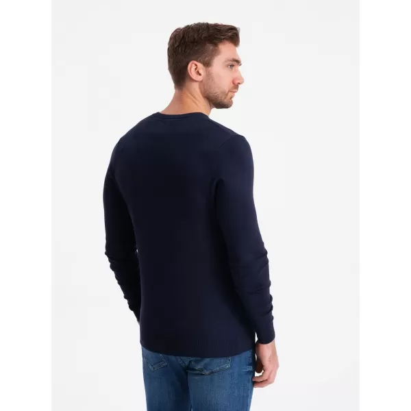  Pánský svetr OMBRE OM-SWBS-0107 NAVY BLUE 02 