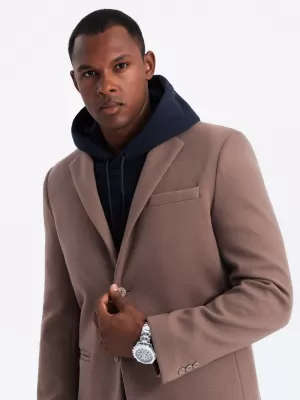 Pánské sako OMBRE OM-BLZB-0118 LIGHT BROWN