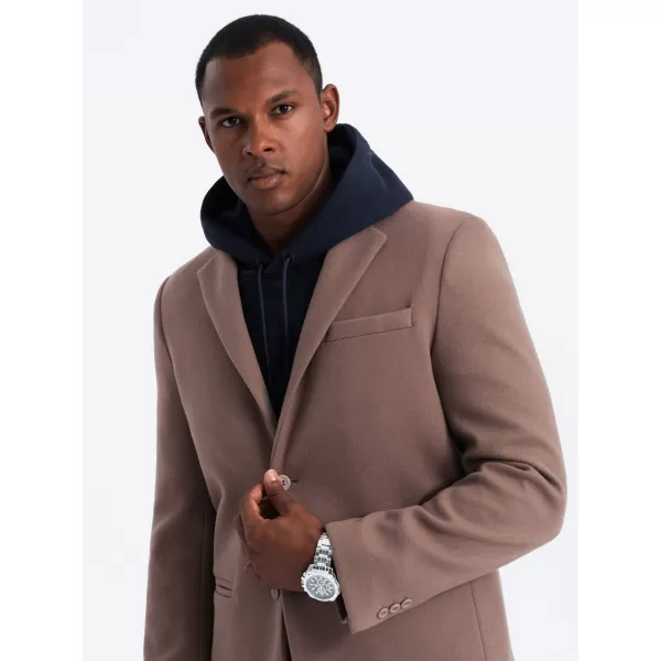  Pánské sako OMBRE OM-BLZB-0118 LIGHT BROWN 