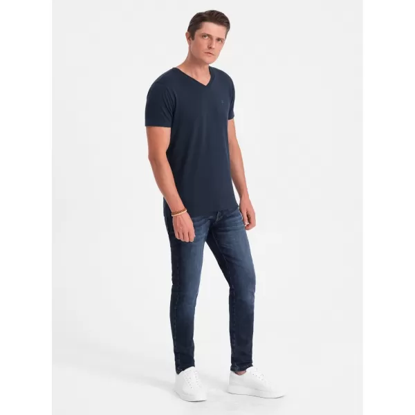  Pánské triko OMBRE OM-TSCT-0106 NAVY BLUE 