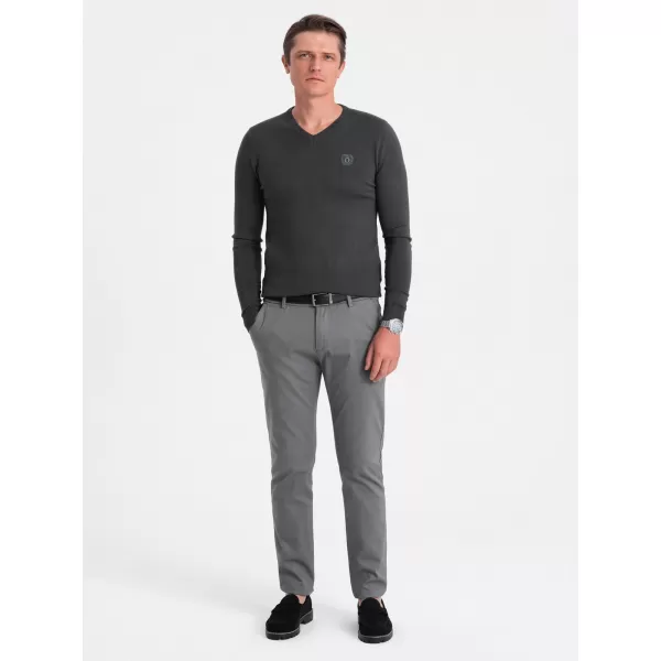  Pánský svetr OMBRE OM-SWBS-0107 GRAPHITE 