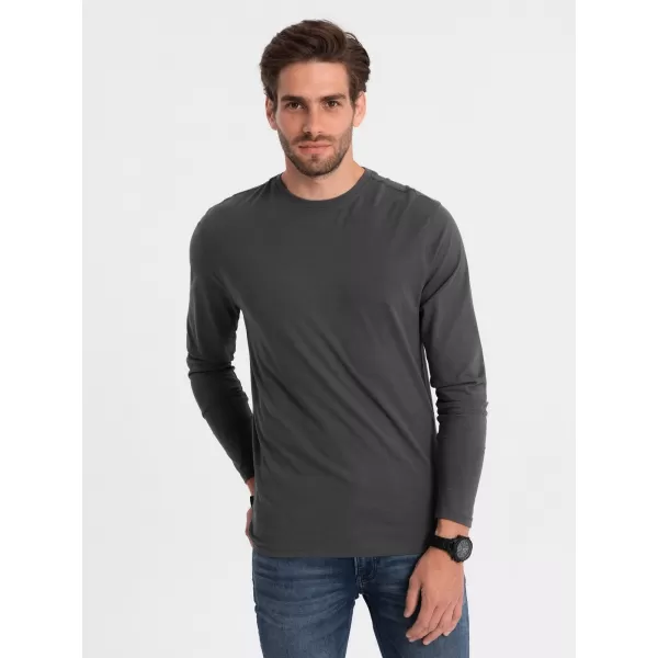  Pánské triko s dlouhým rukávem OMBRE OM-LSBL-0106 GRAPHITE 
