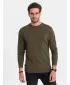 Pánské triko s dlouhým rukávem OMBRE OM-LSBL-0106 DARK OLIVE