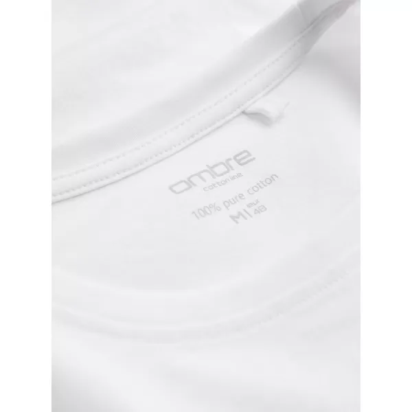  Pánské triko s dlouhým rukávem OMBRE OM-LSBL-0106 WHITE 
