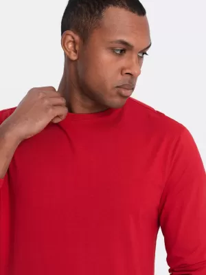 Pánské triko s dlouhým rukávem OMBRE OM-LSBL-0106 RED