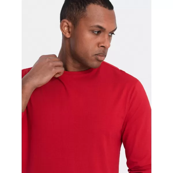  Pánské triko s dlouhým rukávem OMBRE OM-LSBL-0106 RED 