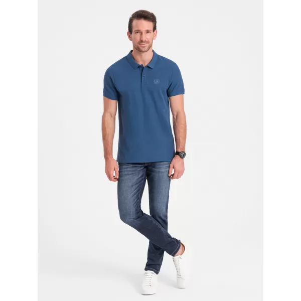  Pánské triko s límečkem OMBRE S1374 DARK BLUE 