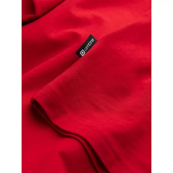  Pánské triko s dlouhým rukávem OMBRE OM-LSBL-0106 RED 