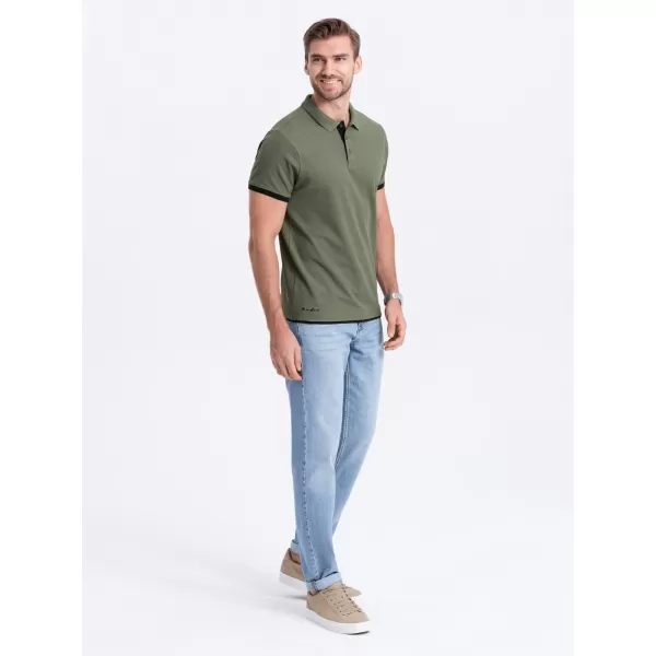  Pánské triko OMBRE OM-POSS-0113 OLIVE 