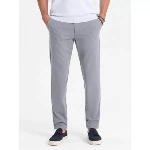  Pánské kalhoty OMBRE OM-PACP-0191 LIGHT GREY 