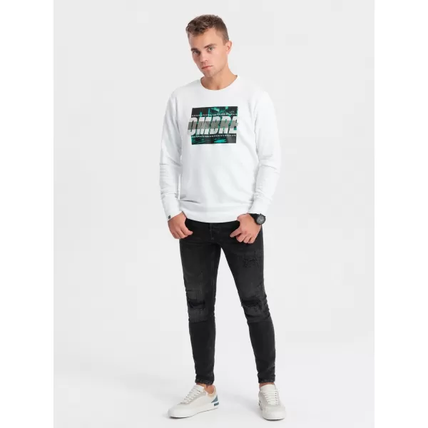  Pánská mikina OMBRE OM-SSPS-0156 WHITE 