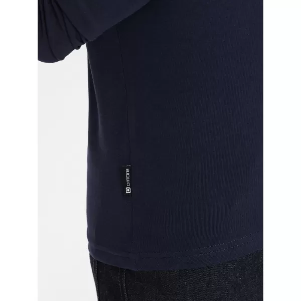  Pánské triko s dlouhým rukávem OMBRE OM-LSCL-0110 NAVY BLUE 