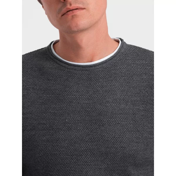  Pánský svetr OMBRE OM-SWSW-0103 GRAPHITE MELANGE 