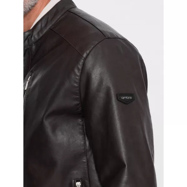  Pánská bunda OMBRE OM-JAFL-0109 DARK BROWN 