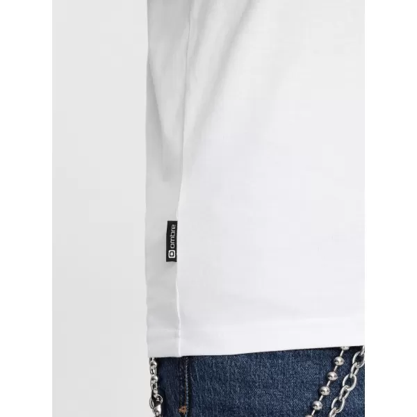  Pánské triko OMBRE OM-TSCT-0106 WHITE 