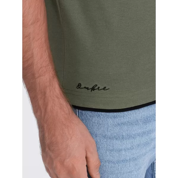  Pánské triko OMBRE OM-POSS-0113 OLIVE 