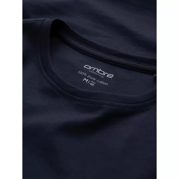  Pánské triko s dlouhým rukávem OMBRE OM-LSBL-0106 NAVY BLUE 