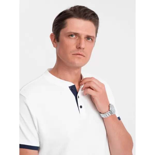  Pánské triko OMBRE OM-TSCT-0156 WHITE 