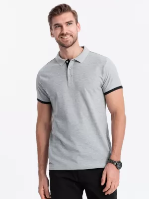 Pánské triko s límečkem OMBRE OM-POSS-0113 GREY
