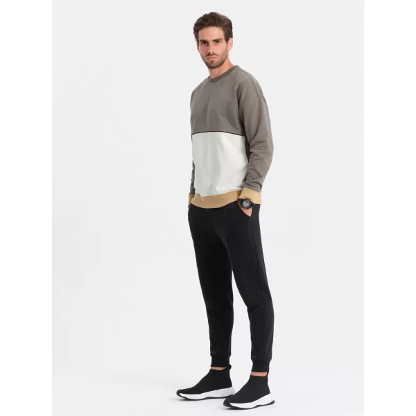  Pánská mikina OMBRE OM-SSNZ-0130 KHAKI 