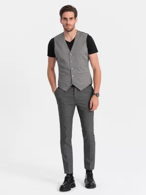 Pánská vesta OMBRE OM-BLZV-0111 GRAY