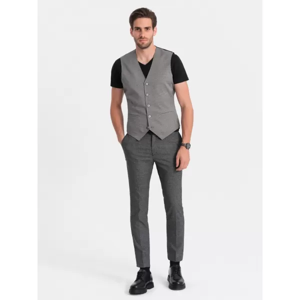  Pánská vesta OMBRE OM-BLZV-0111 GRAY 