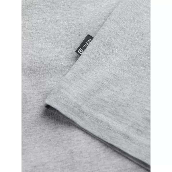  Pánské triko s dlouhým rukávem OMBRE OM-LSBL-0108 GREY MELANGE 