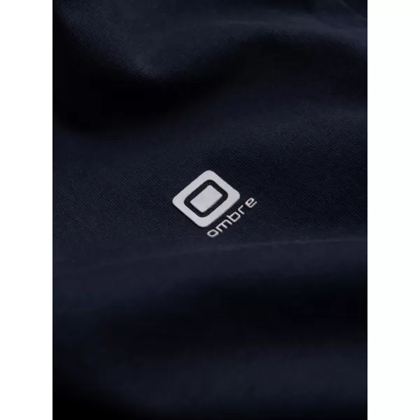  Pánské triko s dlouhým rukávem OMBRE OM-LSCL-0110 NAVY BLUE 