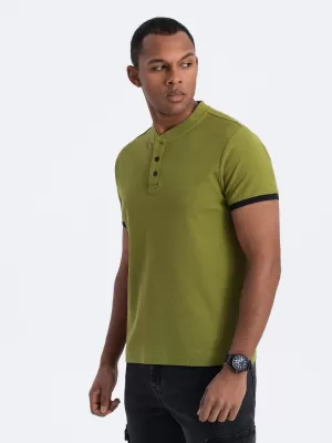 Pánské triko OMBRE OM-TSCT-0156 OLIVE