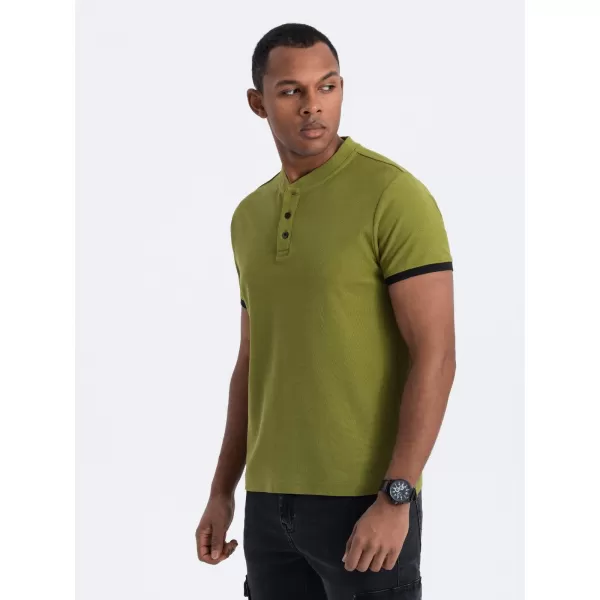  Pánské triko OMBRE OM-TSCT-0156 OLIVE 