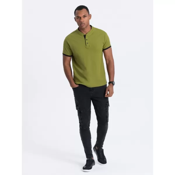  Pánské triko OMBRE OM-TSCT-0156 OLIVE 