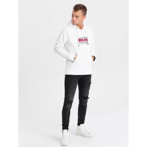  Pánská mikina OMBRE OM-SSPS-0150 WHITE 