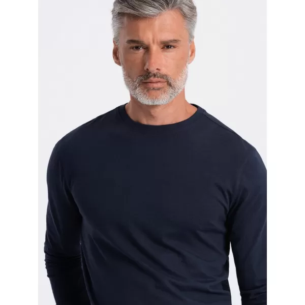  Pánské triko s dlouhým rukávem OMBRE OM-LSBL-0106 NAVY BLUE 