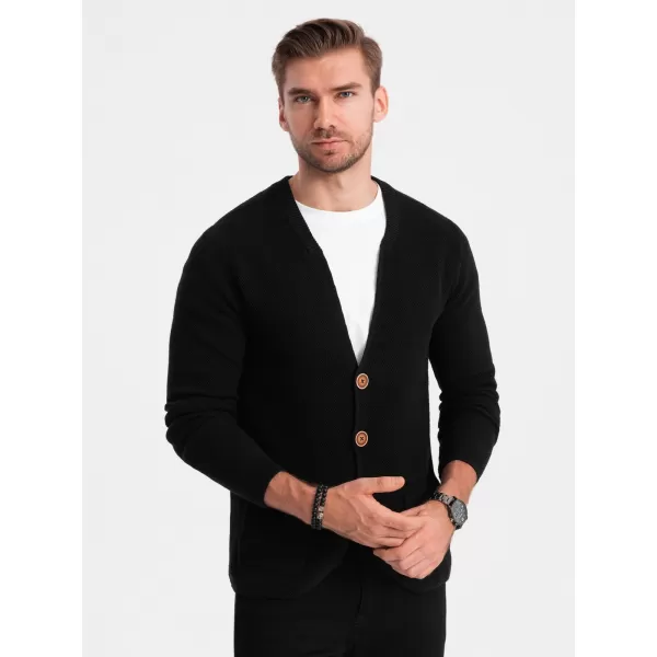  Pánský svetr OMBRE OM-SWCD-0109 BLACK 