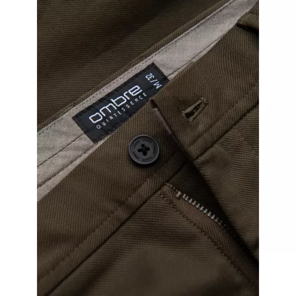  Pánské kalhoty OMBRE OM-PACP-0190 DARK OLIVE GREEN 