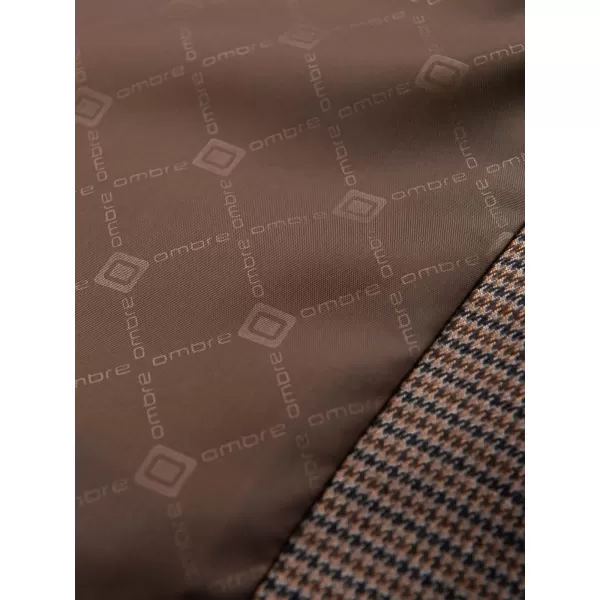  Pánské sako OMBRE OM-BLZB-0116 BROWN 