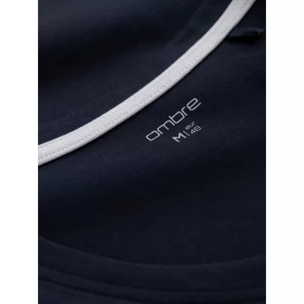  Pánské triko s dlouhým rukávem OMBRE OM-LSCL-0110 NAVY BLUE 