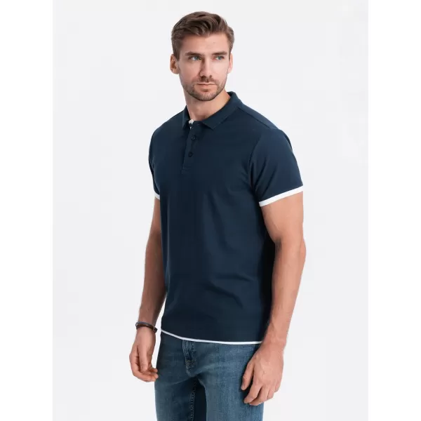  Pánské triko OMBRE OM-POSS-0113 NAVY BLUE 