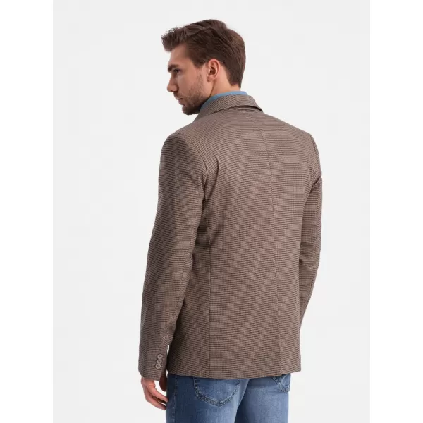  Pánské sako OMBRE OM-BLZB-0116 BROWN 