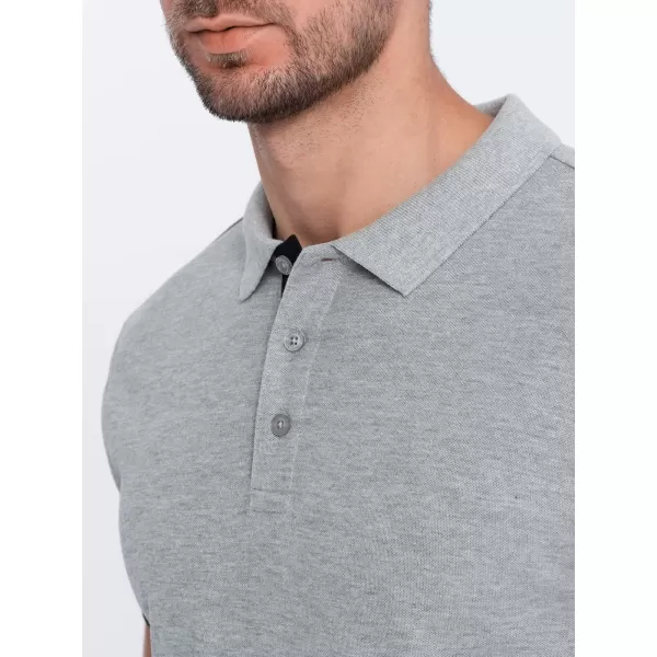  Pánské triko s límečkem OMBRE OM-POSS-0113 GREY 
