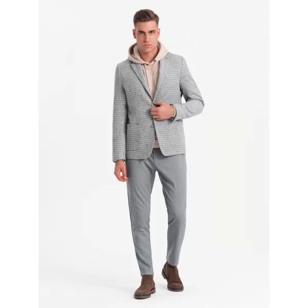  Pánské sako OMBRE OM-BLZB-0117 GREY 