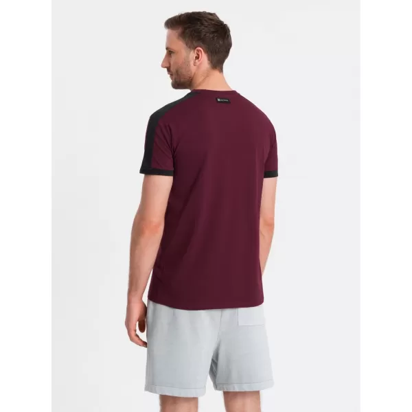  Pánské triko OMBRE S1632 MAROON 