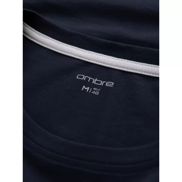  Pánské triko s dlouhým rukávem OMBRE OM-LSCL-0102 NAVY BLUE 