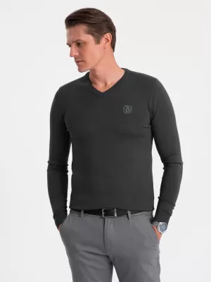 Pánský svetr OMBRE OM-SWBS-0107 GRAPHITE