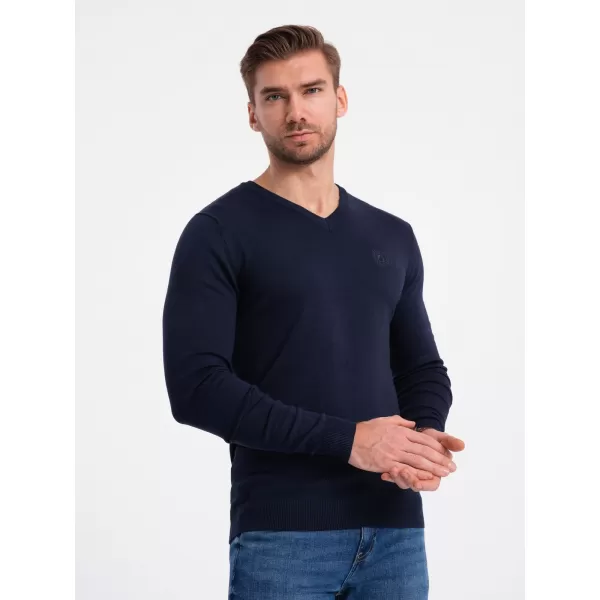  Pánský svetr OMBRE OM-SWBS-0107 NAVY BLUE 02 